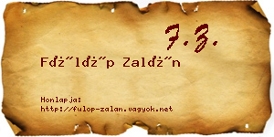 Fülöp Zalán névjegykártya
